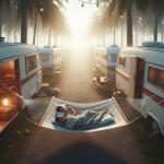 De kampeertrend van 2024: Slapen in een Hangmat, matras voor in de caravan